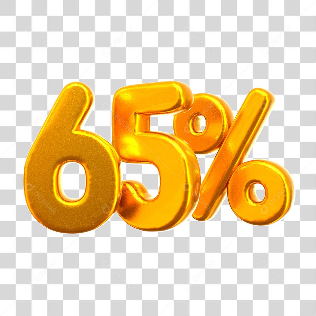 65% Elemento 3D Para Composição PNG Transparente