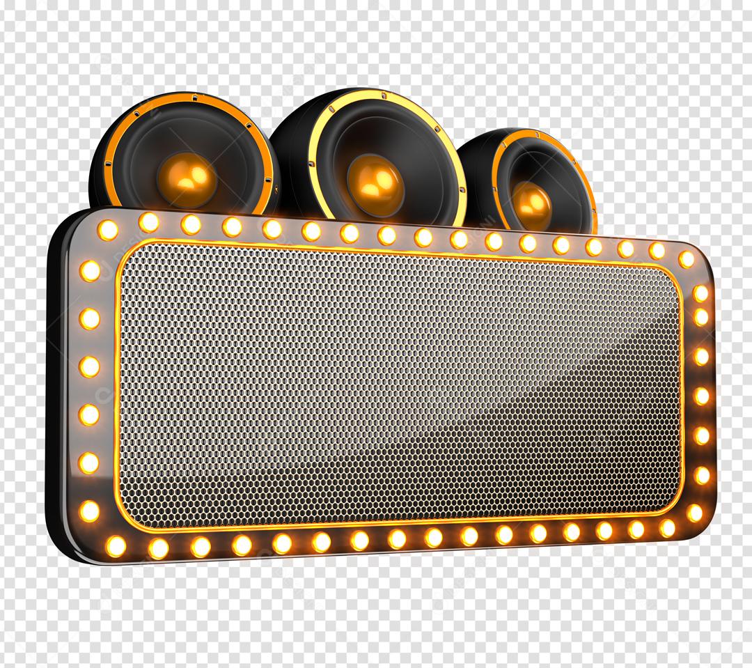 Elemento 3D Para Composição Painel De Som PSD Editável