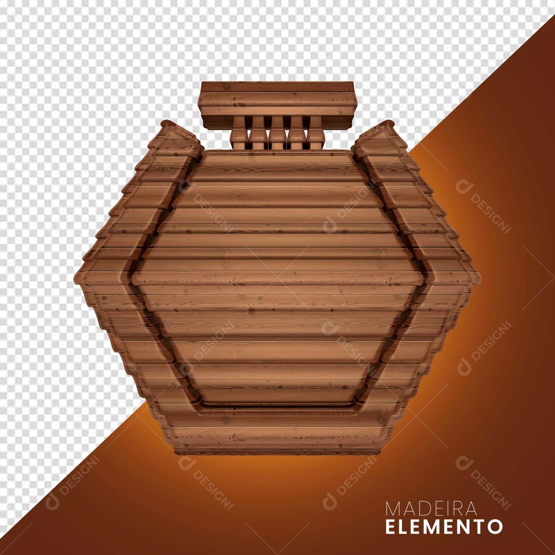 Elemento 3D Para Composição painel De Madeira Com Corda PSD Editável