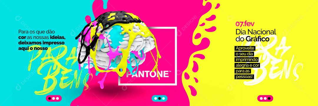 Banner Parabéns Dia Do Gráfico Aproveite Seu Dia Social Media PSD Editável