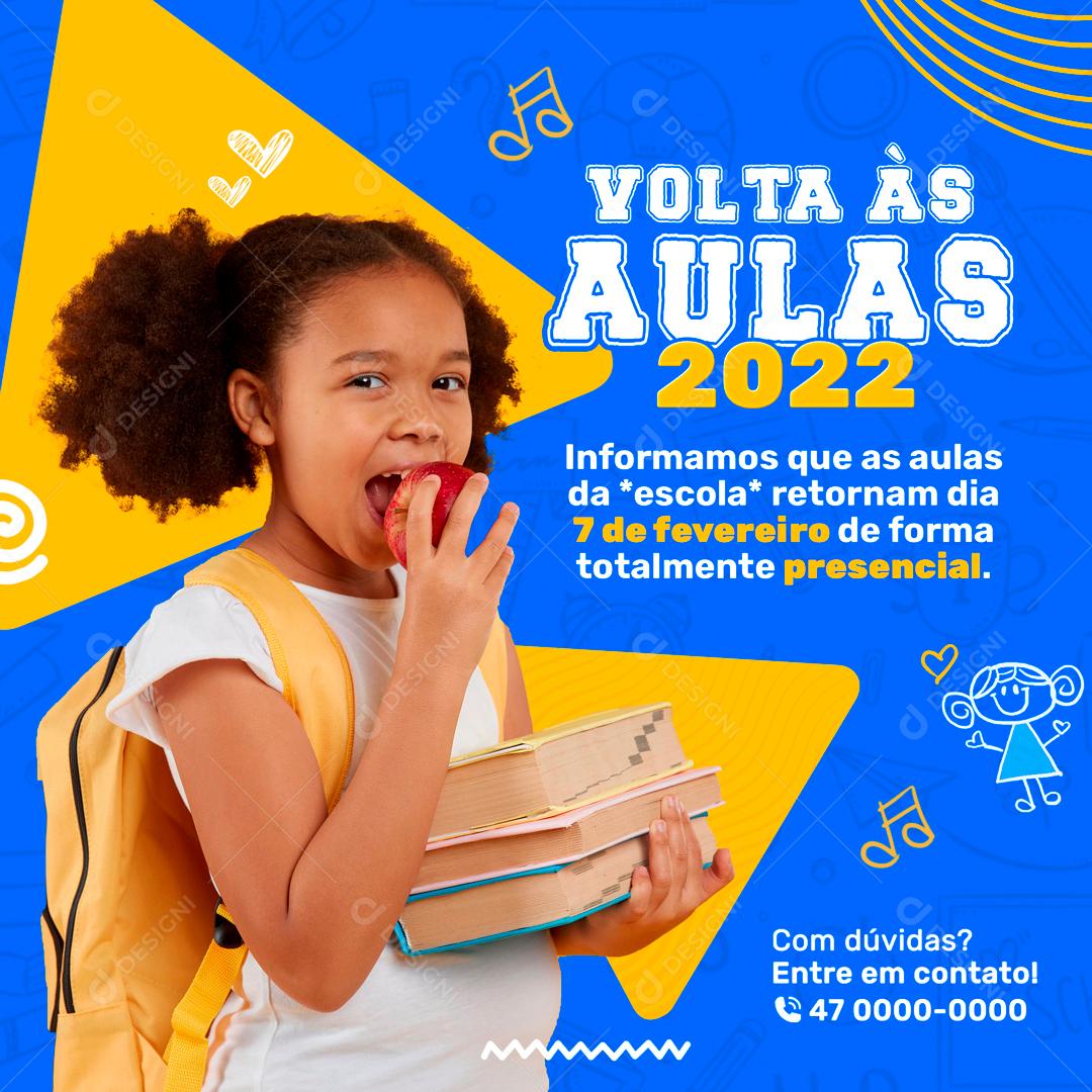Volta As Aulas 2022 Social Media PSD Editável