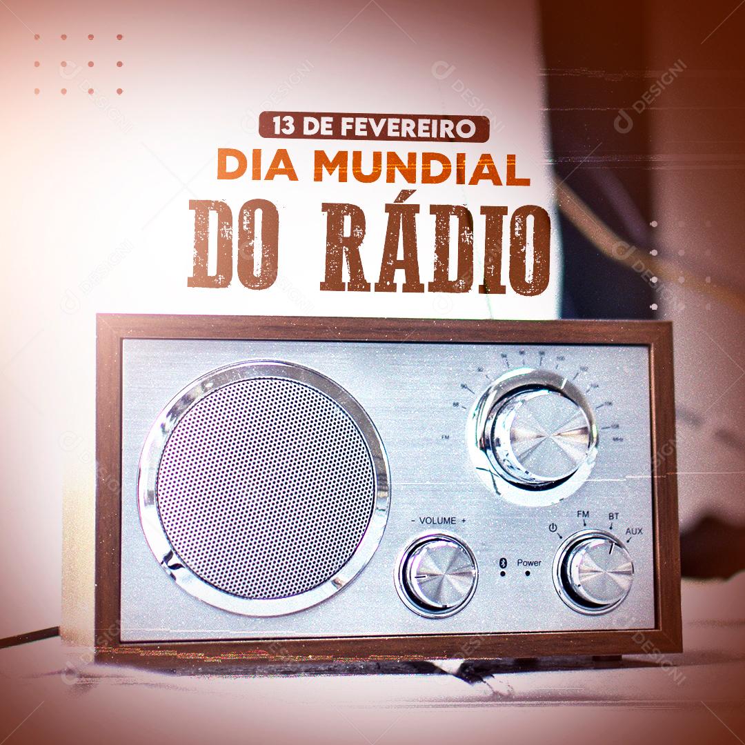 Dia Mundial Do Radio 13 De Fevereiro Social Media PSD Editável