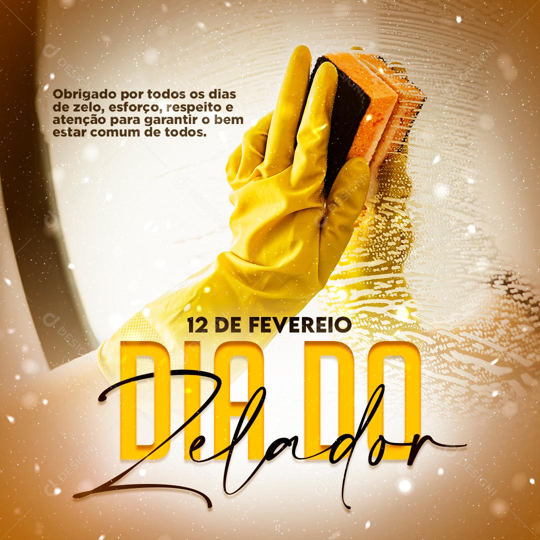 12 De Fevereiro Dia Do Zelador Social Media PSD Editável