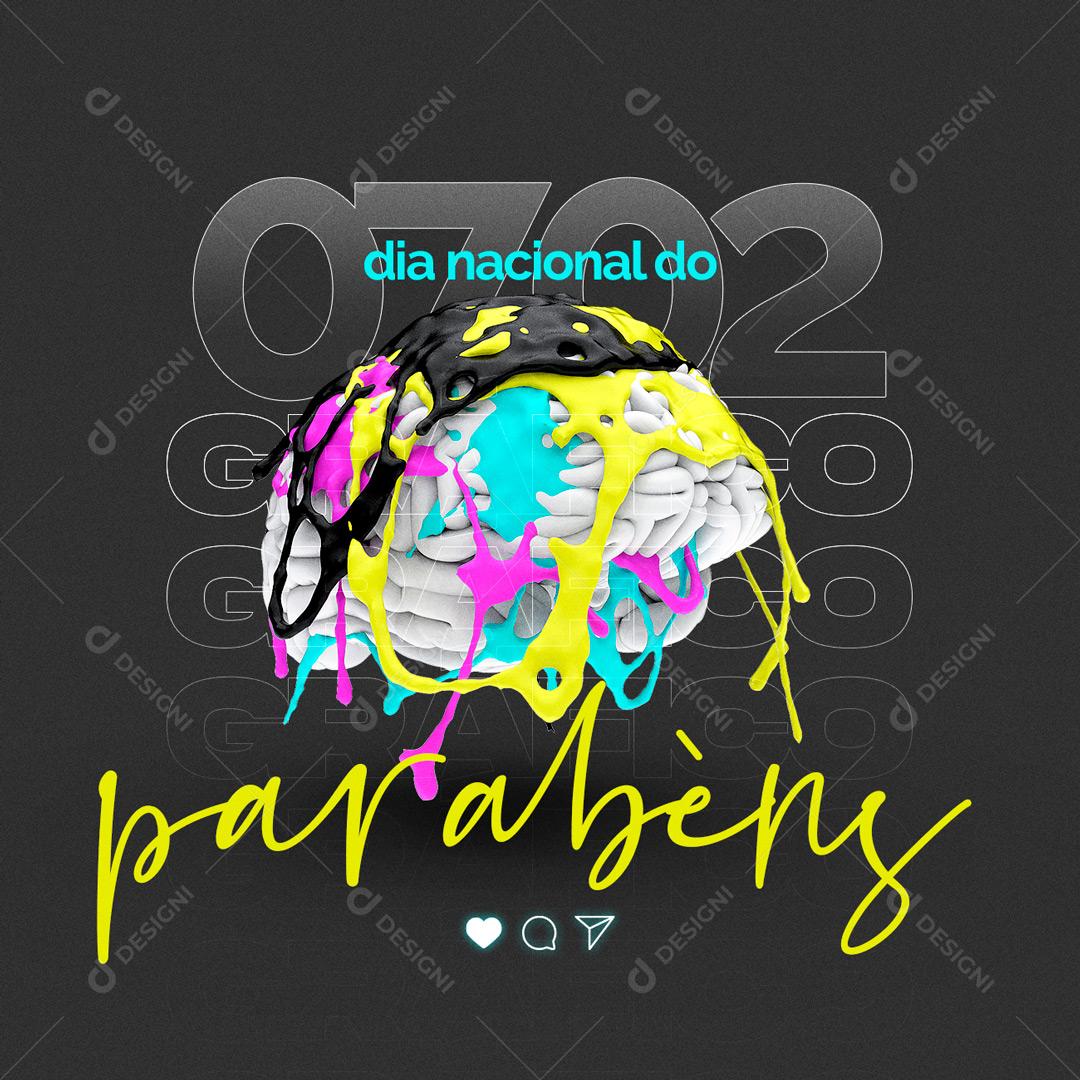 Social Media Dia Nacional do Gráfico Parabéns PSD Editável