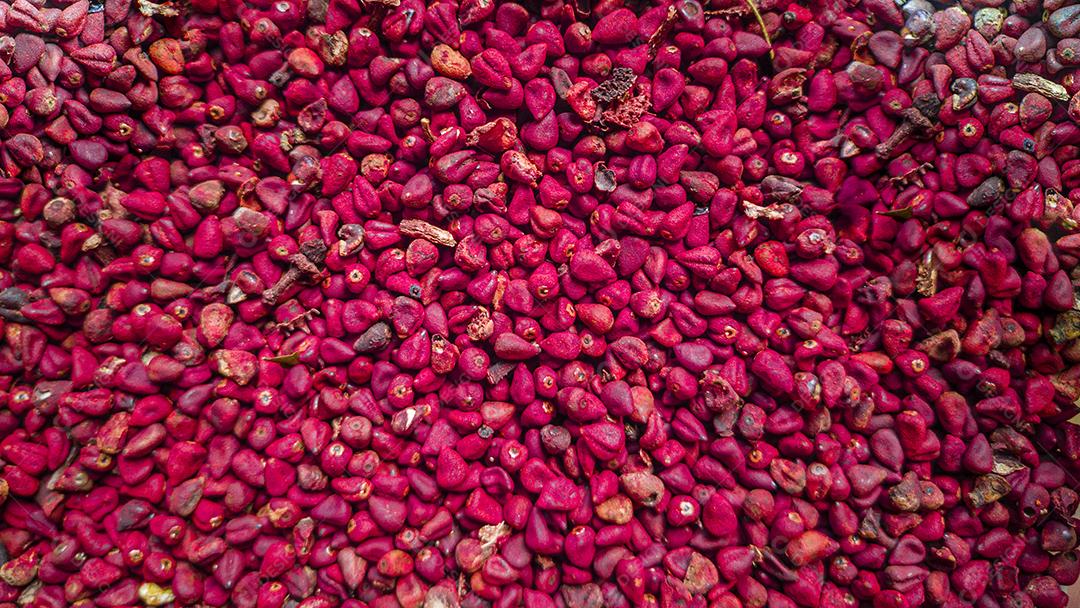 Grãos de urucum, fundo Urucum, textura Imagem JPG