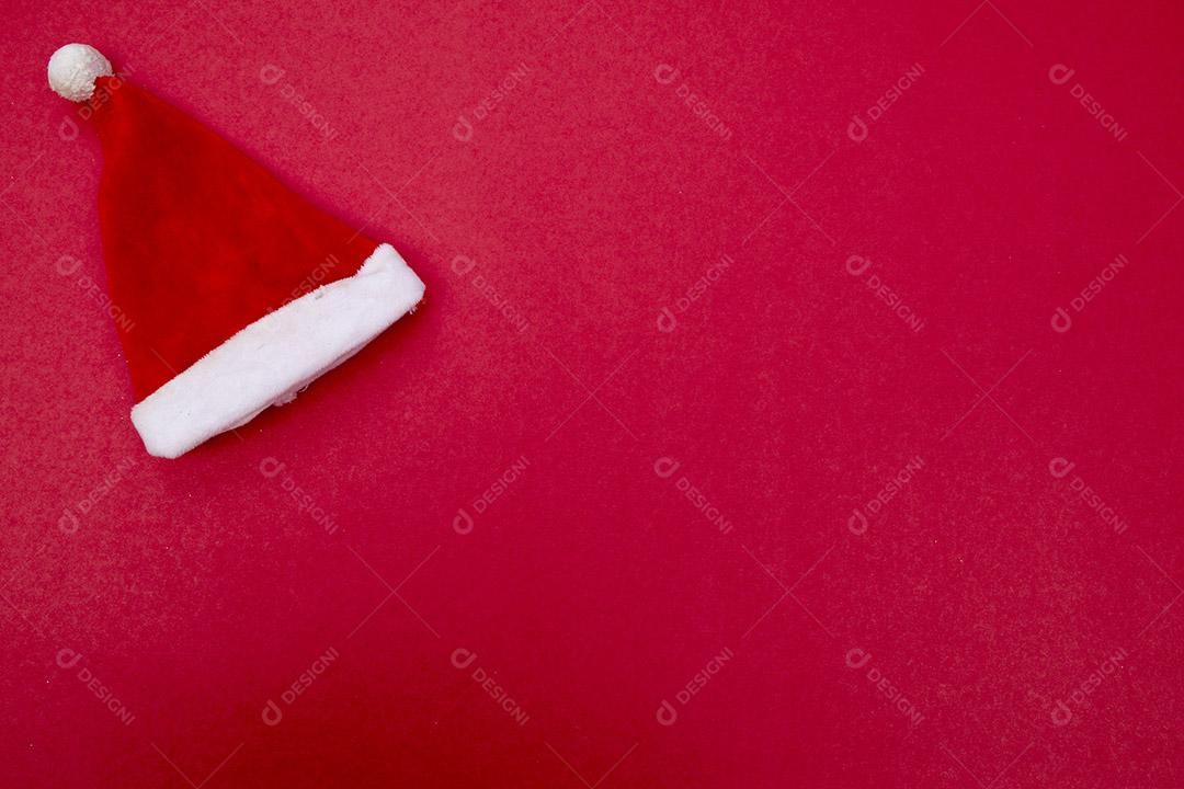 Fundo de Natal. Vista superior chapeu de natal Imagem JPG
