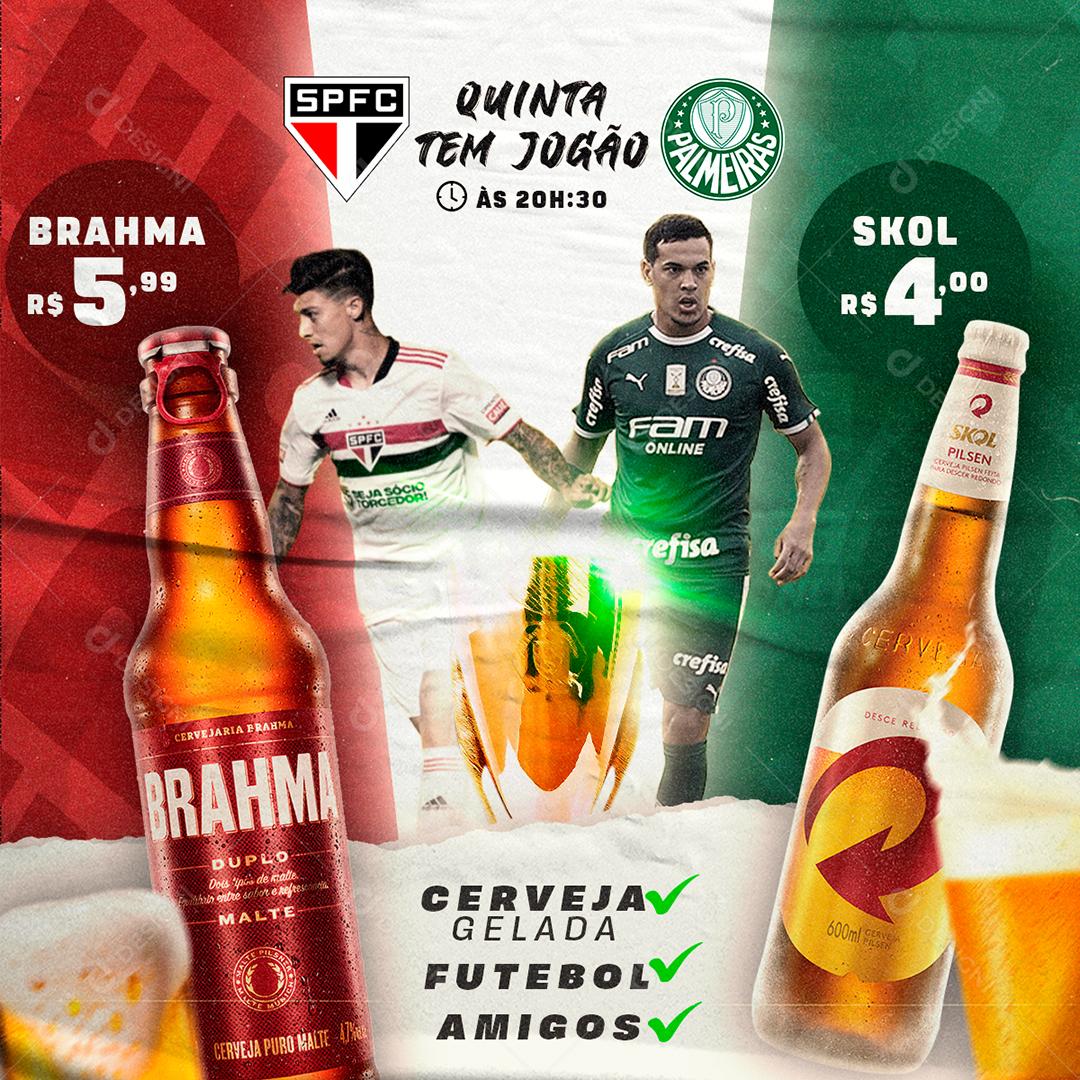 Social Media Futebol Cerveja Paulistao 2022 PDS Editável