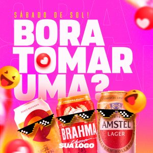 Social Media bebida bar bora tomar uma PSD Editável