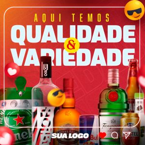 Social Media Deposito bebidas variaedade e-qualidade Cerveja PSD Editável