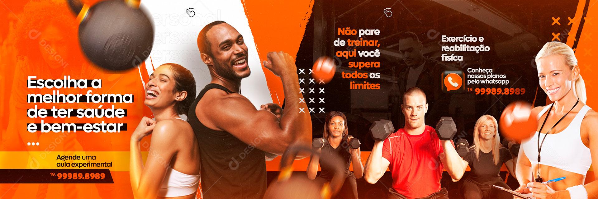 Social Media Exercício e Reabilitação Fisíca Personal Trainer Carrossel PSD Editável