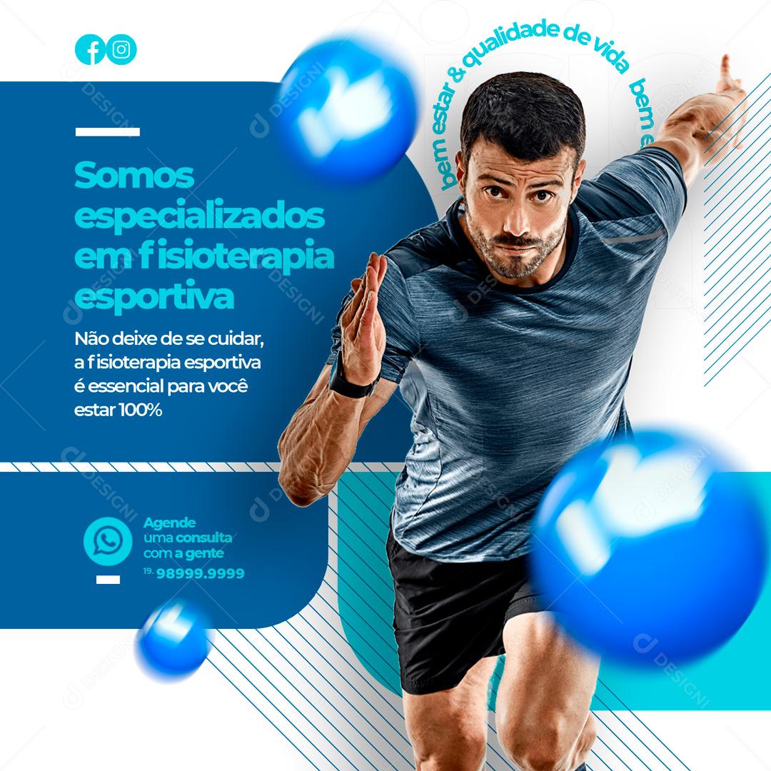Clínica Somos especializados em fisioterapia esportiva Social Media PSD Editável