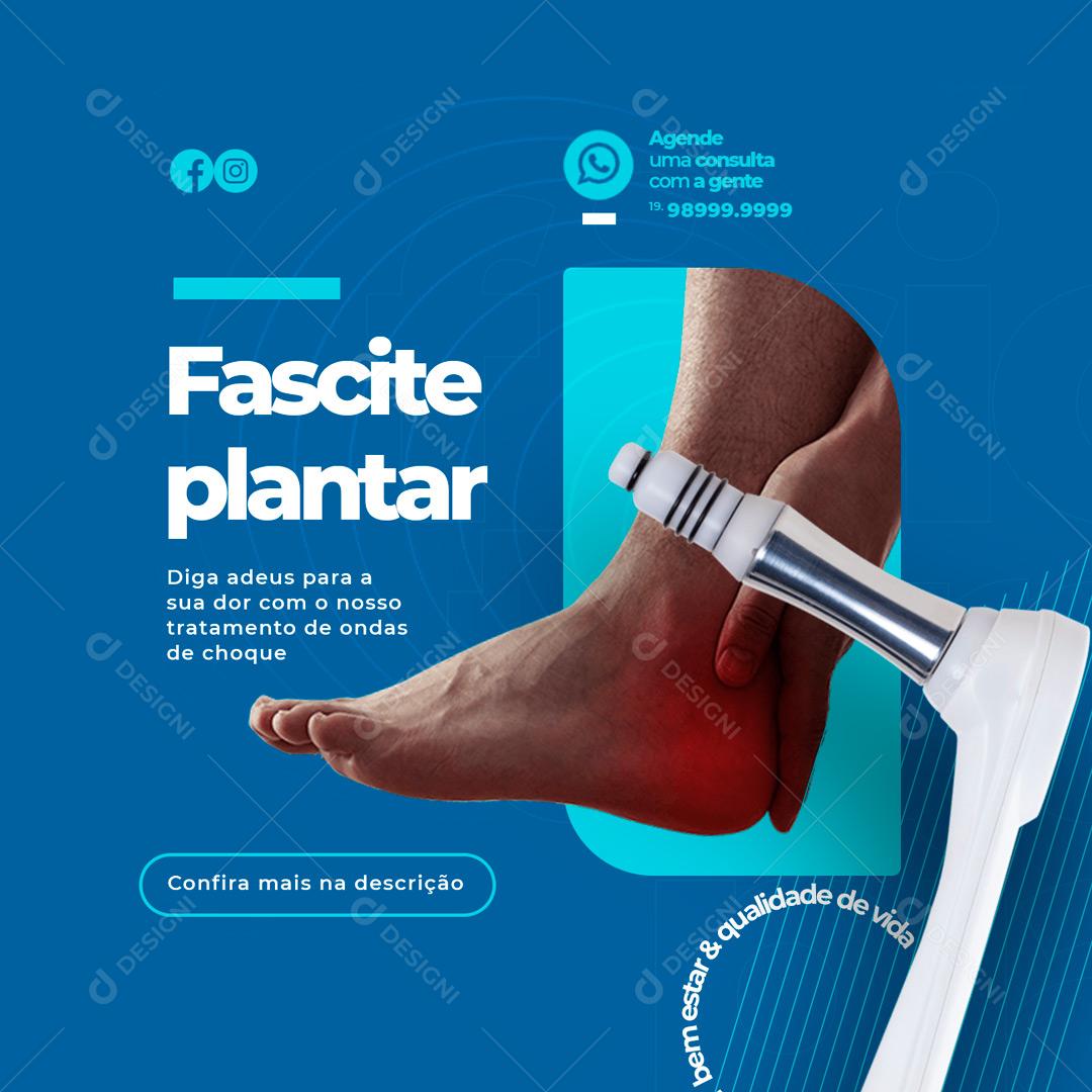 Clínica de Fisioterapia Fascite plantar Social Media PSD Editável