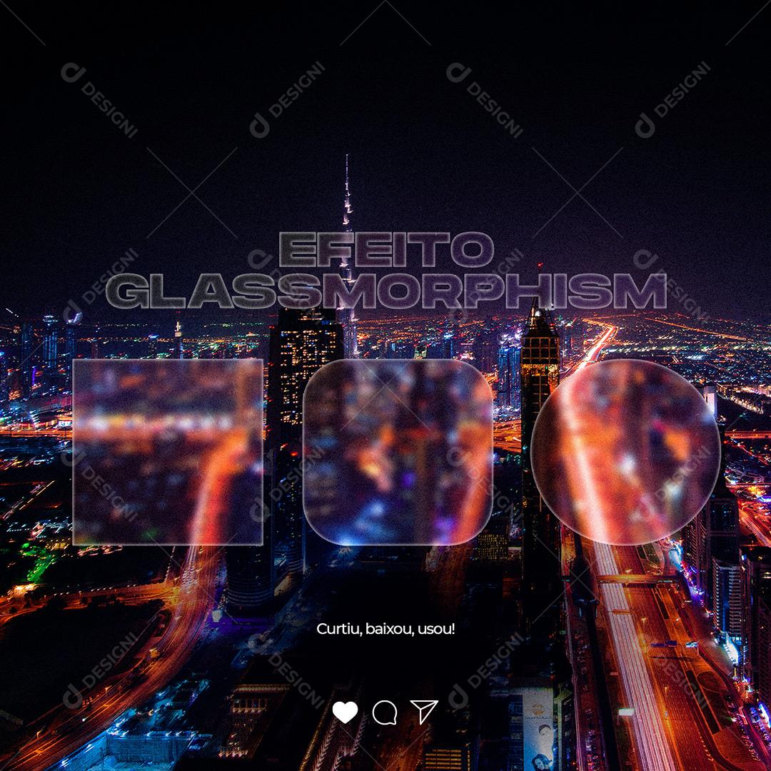 Social Media Efeito GlassMorphism PSD Editável