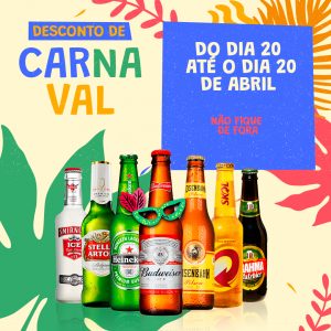 Desconto de Carnaval Cervejas Bebidas Social Media PSD Editável