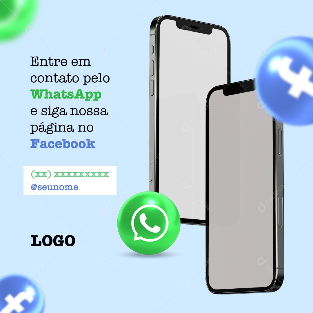 Entre em Contato Pelo WhatsApp Social Media PSD Editável