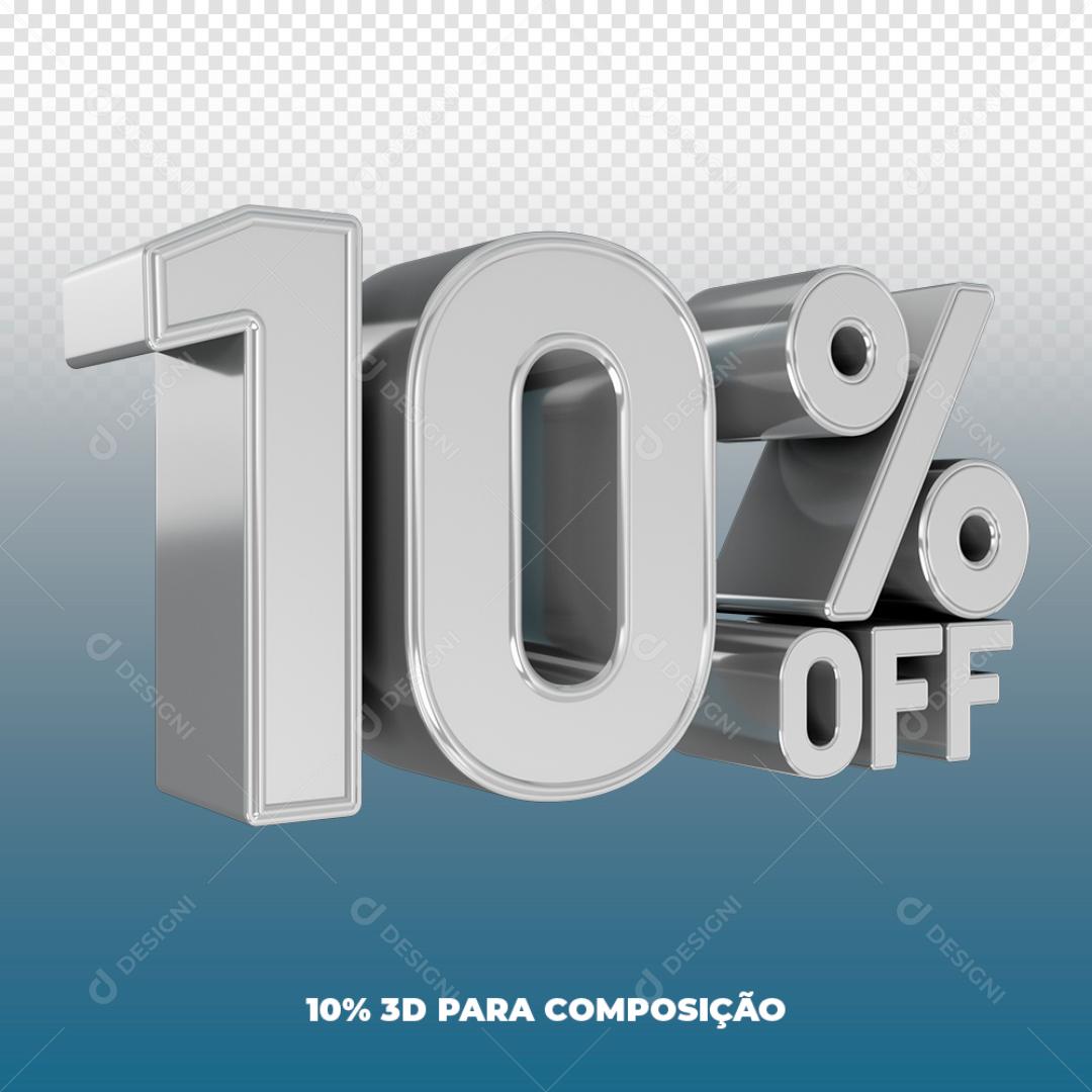 Número 3D Para Composição 10%Off PSD Editável