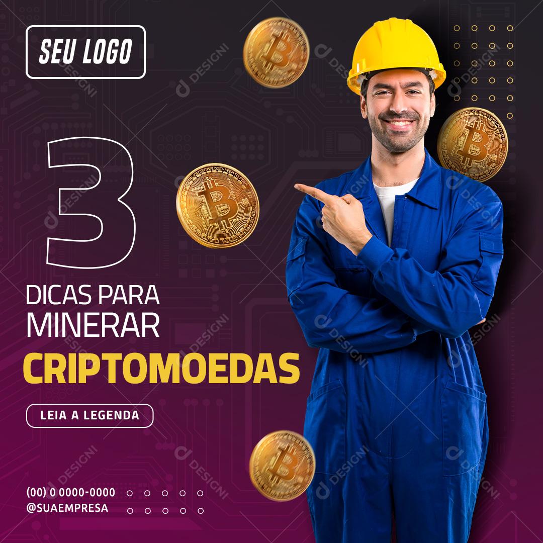3 Dicas Para Criptomoedas Social Media PSD Editável