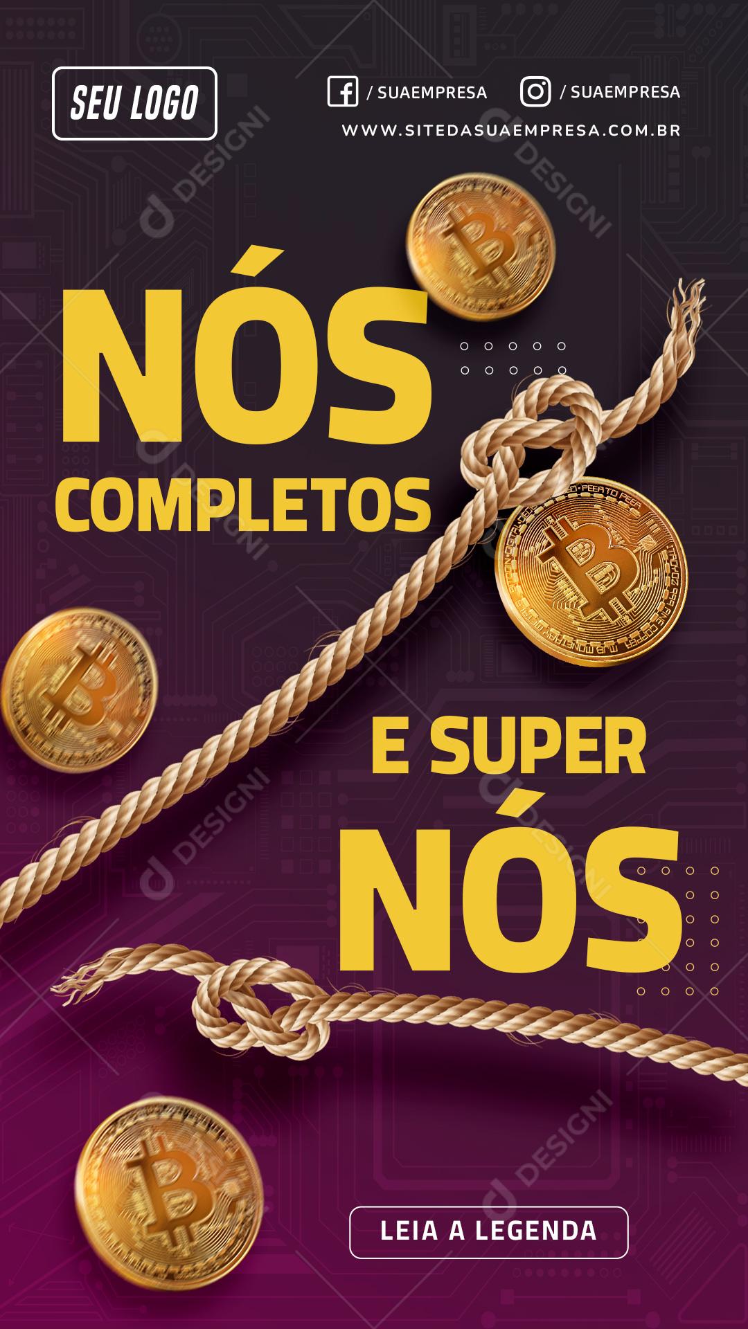 Nós Completos e Nós Super Criptomoedas Social Media PSD Editável