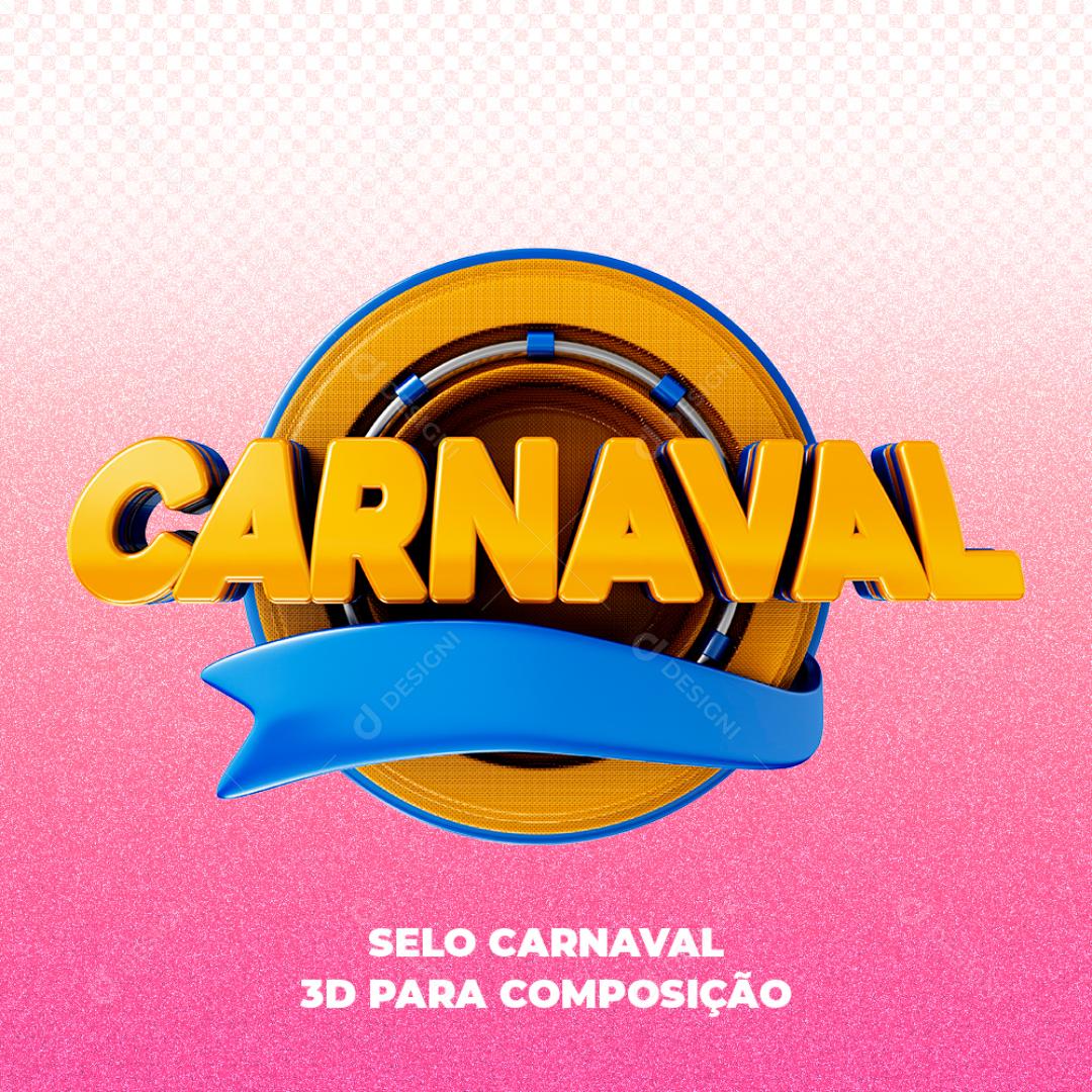 Selo 3D Para Composição Carnaval PNG Transparente