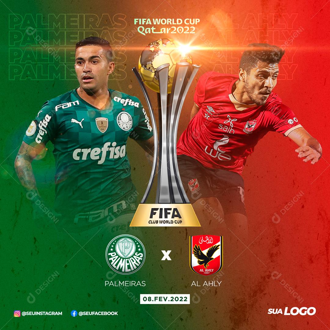 Futebol Palmeiras vs A Ahly Social Media PSD Editável