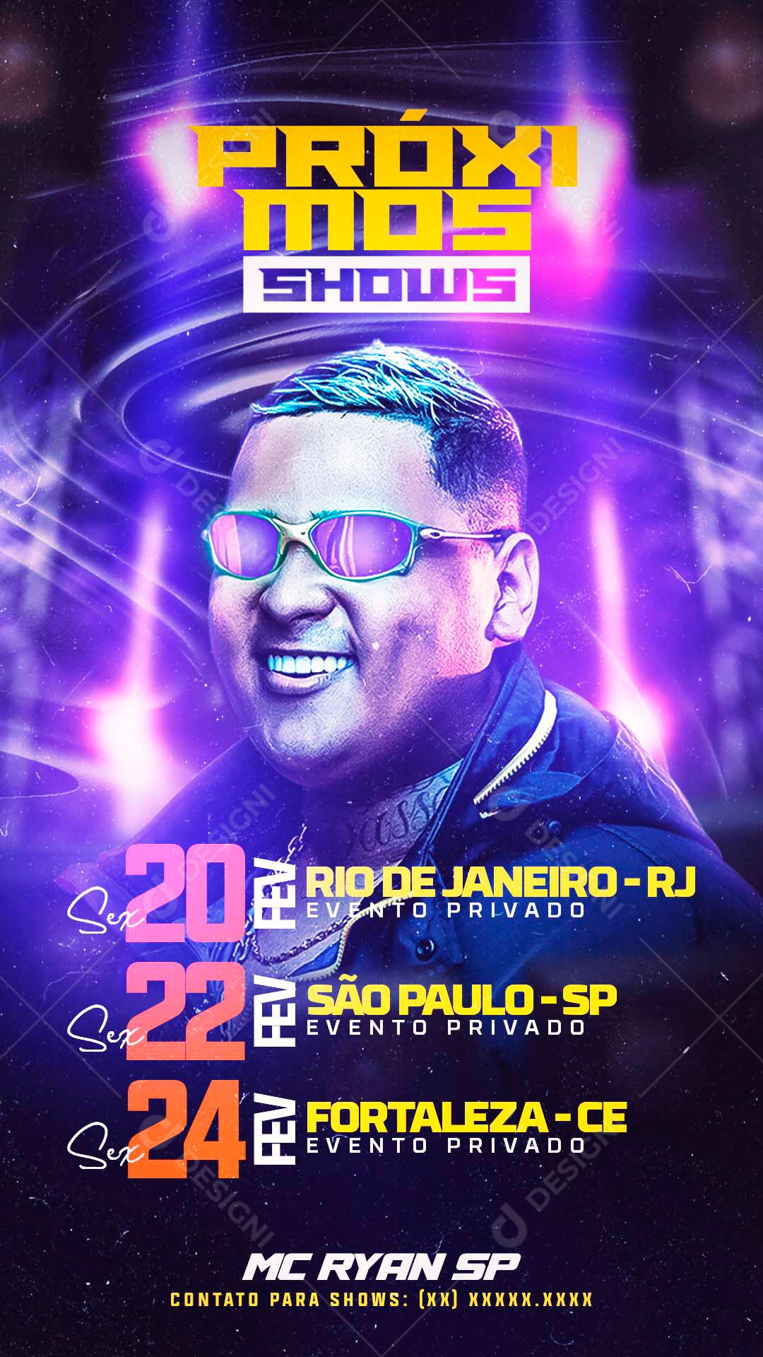 Flyer Upcoming Shows Schedule Mc Ryan Sp Social Media Editable PSD