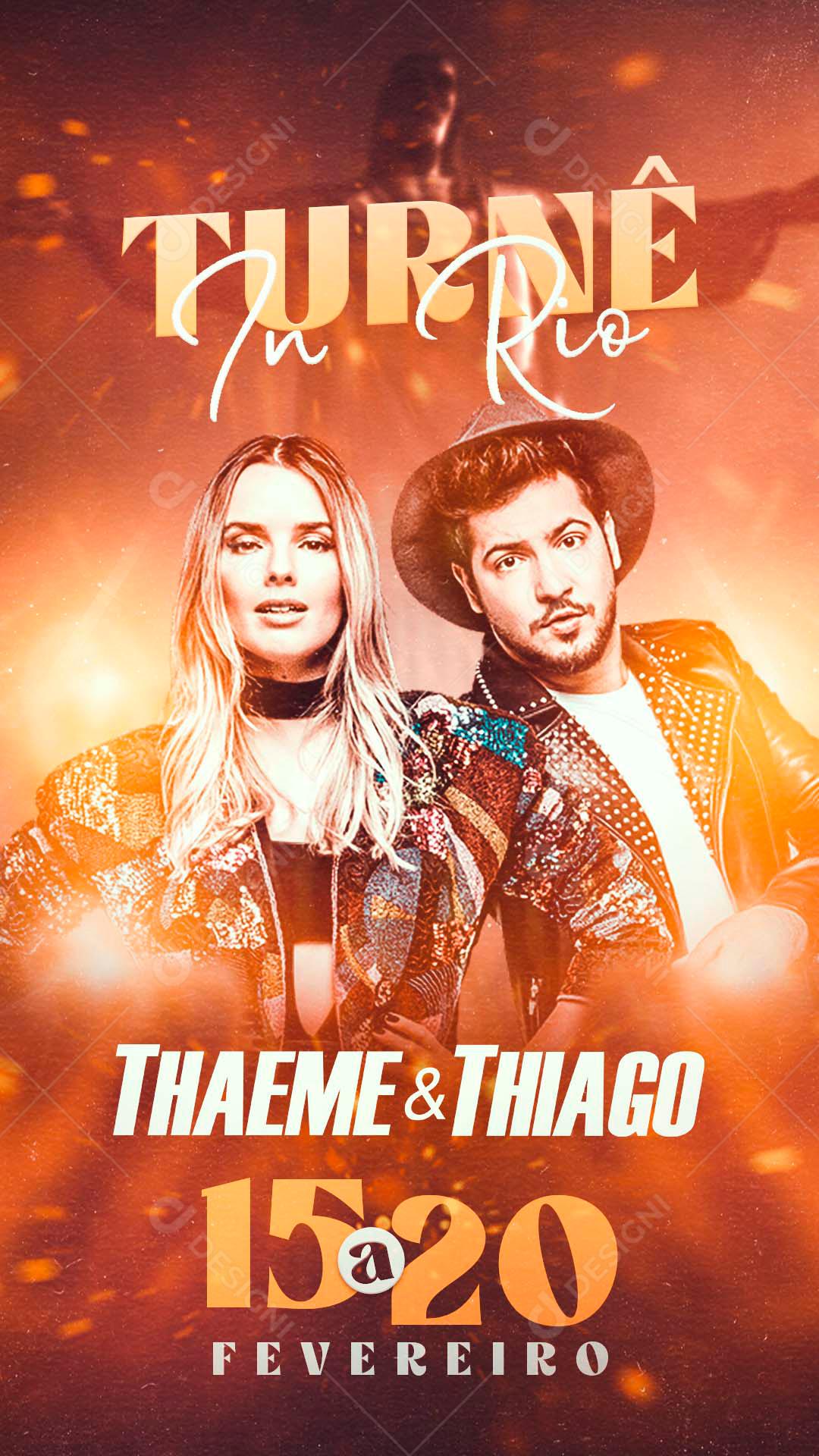 Flyer Turnê No Rio Thame E Thiago Social Media PSD Editável