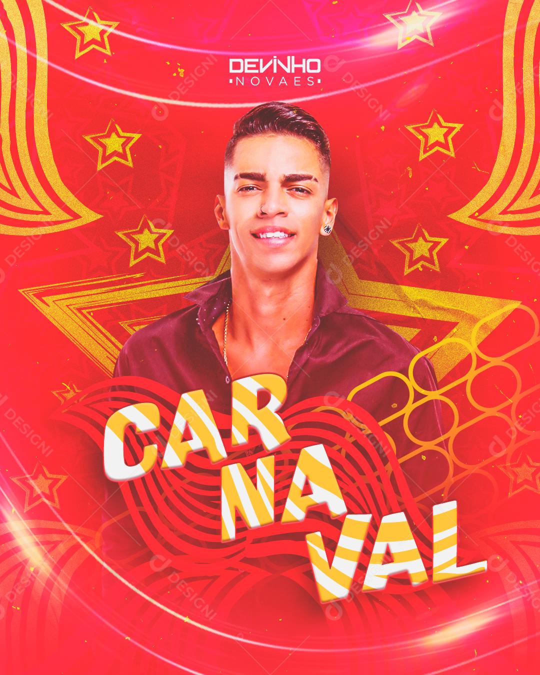 Flyer Carnaval Devinho Show Eventos Social Media PSD Editável