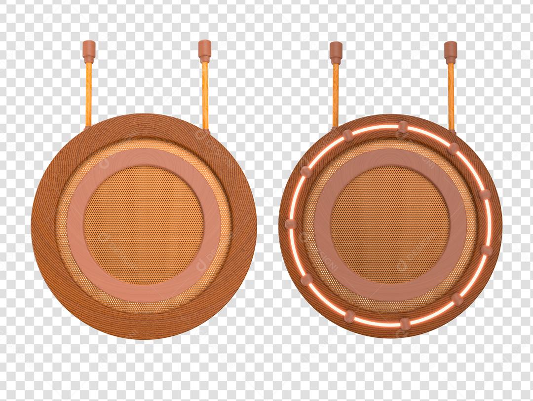 Elemento 3D Para Composição painel De Madeira Com Corda PSD Editável