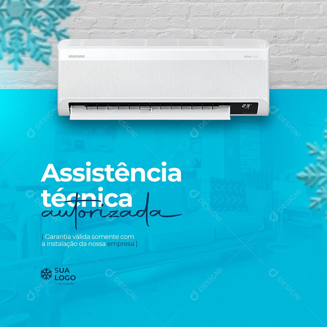 Assistência Técnica Automatizada Ar Condicionado Social Media PSD Editável