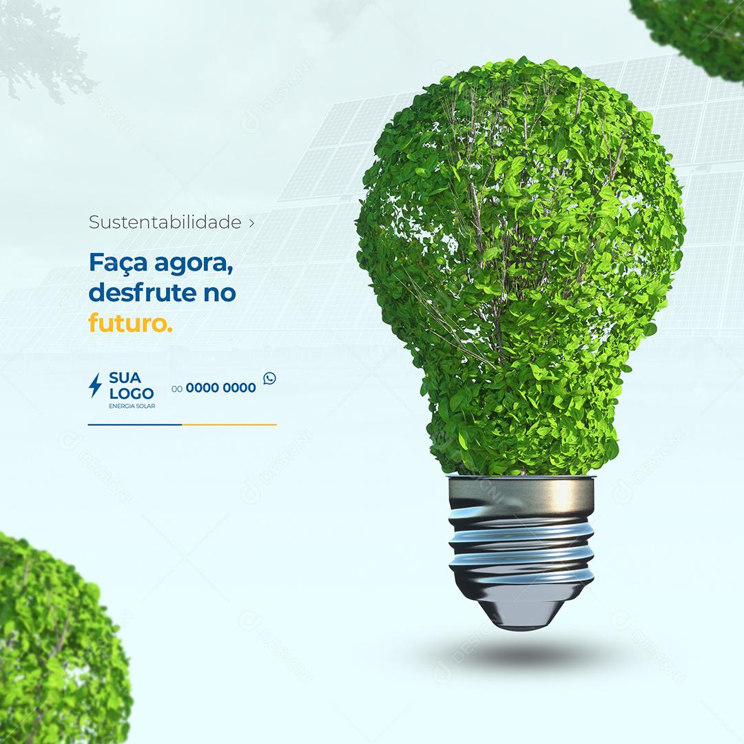 Energia Solar Faça Agora Desfrute no Futuro Social Media PSD Editável