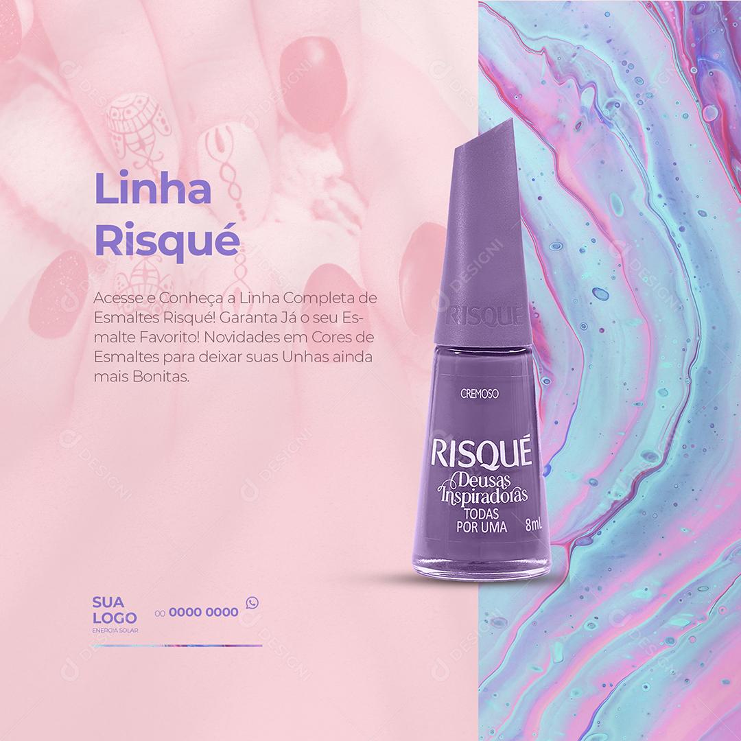 Post Manicure Linha Risque Social Media PSD Editável
