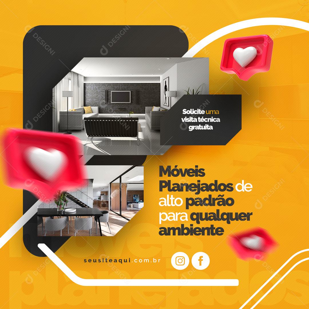 Social Media Móveis Planejados de alto padrão PSD Editável