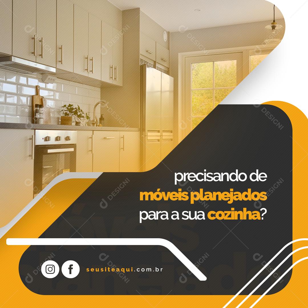 Social Media Precisando de móveis planejados para a sua cozinha PSD Editável
