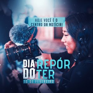 Social Media Hoje você é o centro da notícia Dia Do Repórter PSD Editável