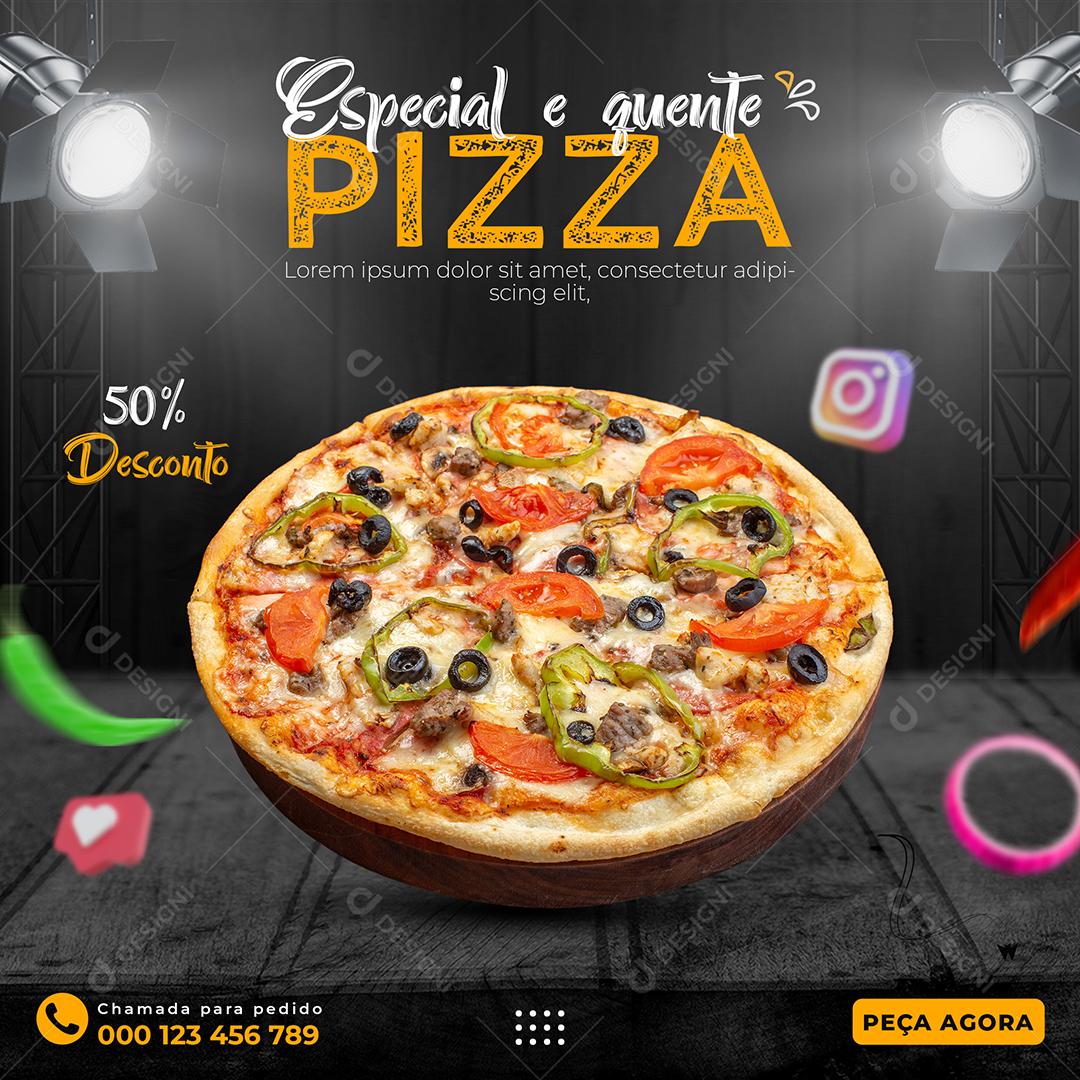 Social Media Especial e Quente Pizza PSD Editável