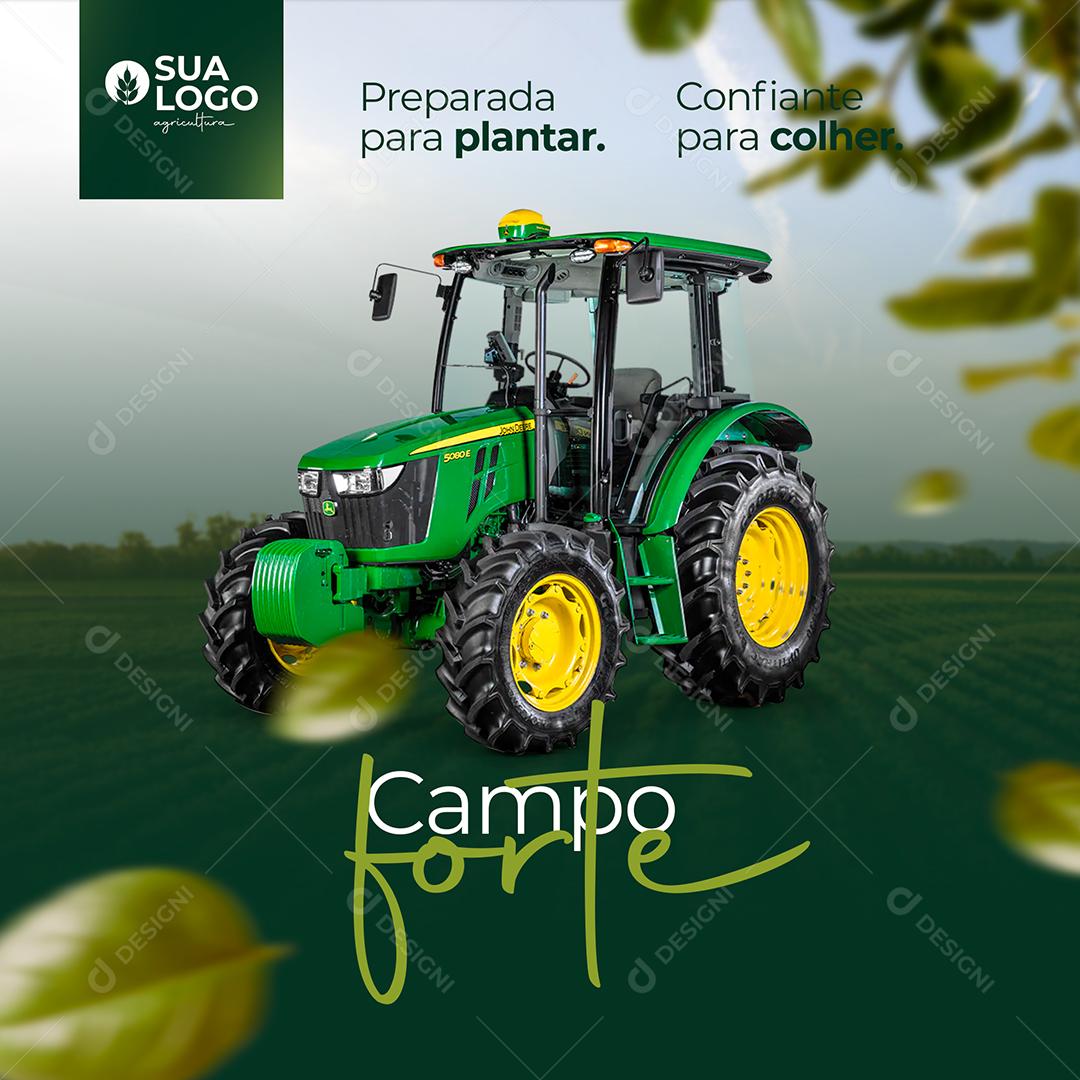 Post Trator Confiante para Colher Social Media PSD Editável