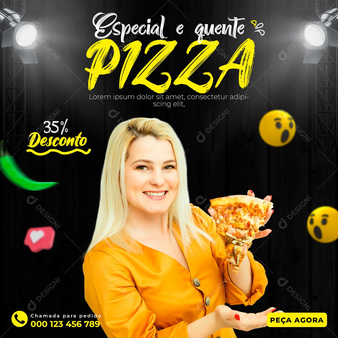 Especial De Quente Pizza Social Media PSD Editável