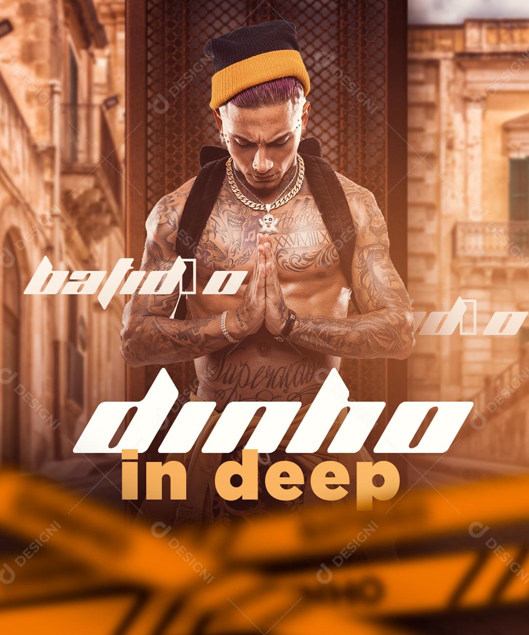 Flyer Cantor de Funk Dynho Alves In Deep Social Media PSD Editável