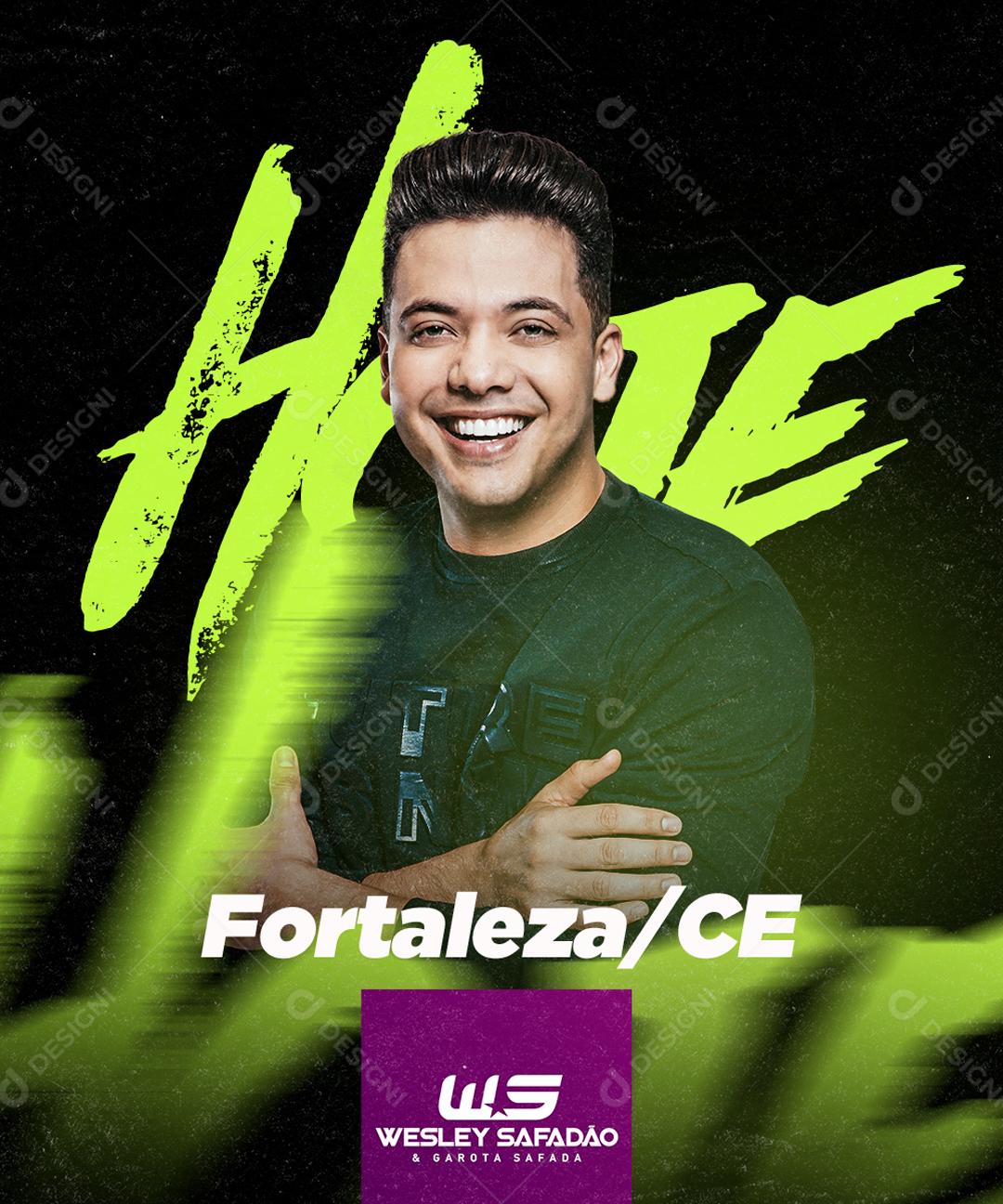 Flyer Show Evento Hoje Cantor de Forró Wesley Safadão Social Media PSD