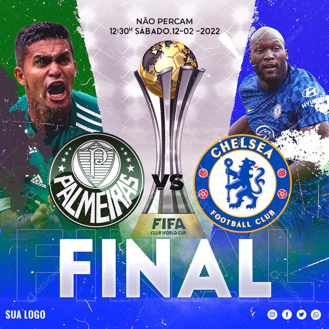 flyer Futebol Final Palmeiras Social Media PSD Editável
