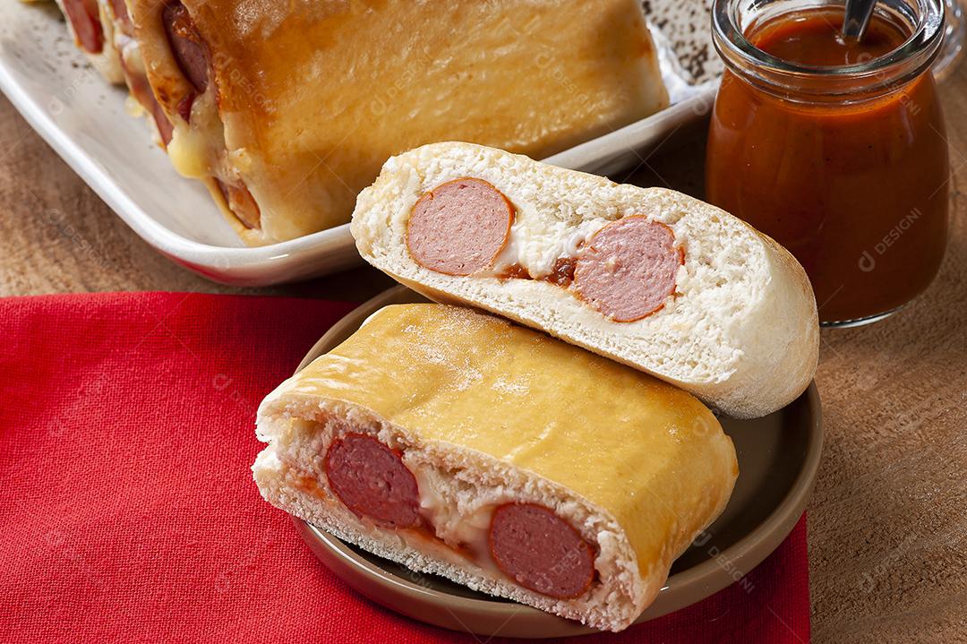 Pictures Sausage rolls. Typical Brazilian snack served in bars or parties