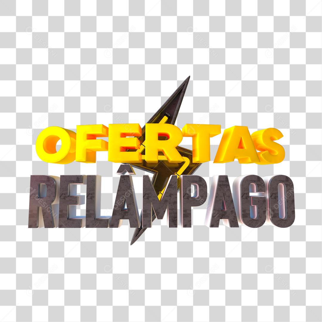 Ofertas Relâmpago Texto 3D Para Composição PNG Transparente
