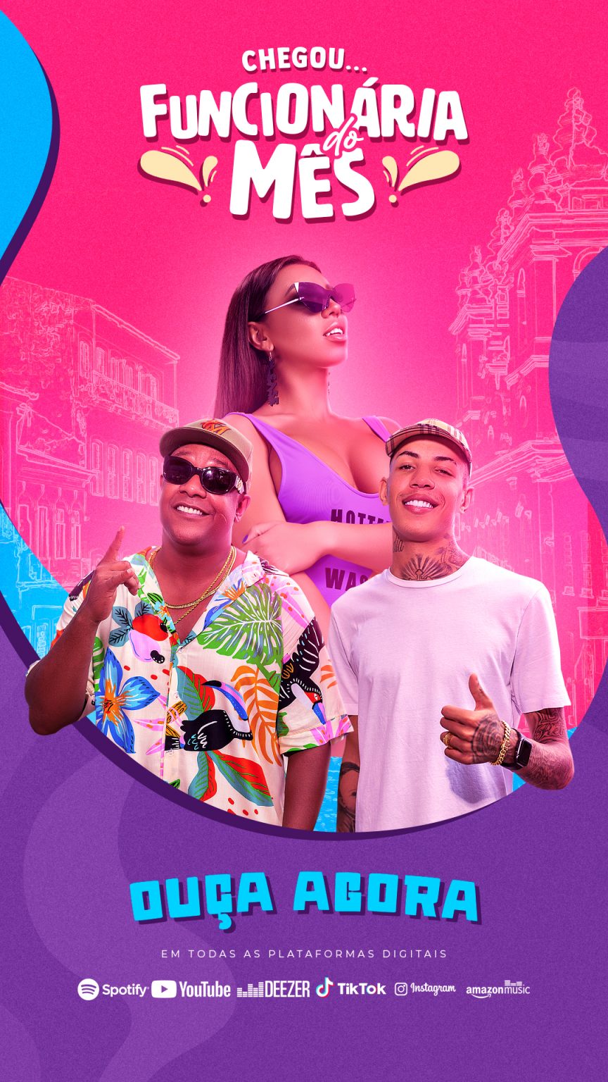 Flyer Show Evento Chegou Funcionária do Mês Cantores Social Media PSD Editável