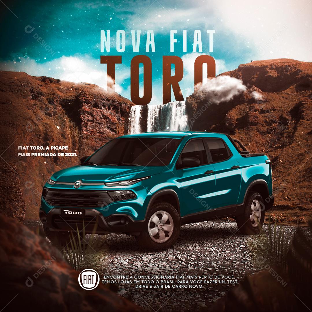 Nova Fiat Toro 2022 Carro Concessionaria Social Media PSD Editável