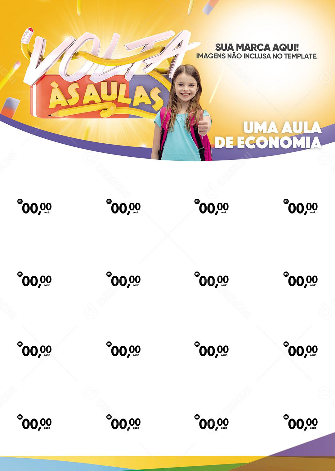 Encarte Volta Às Aulas Uma Aula De Economia Folheto A4 Social Media PSD Editável