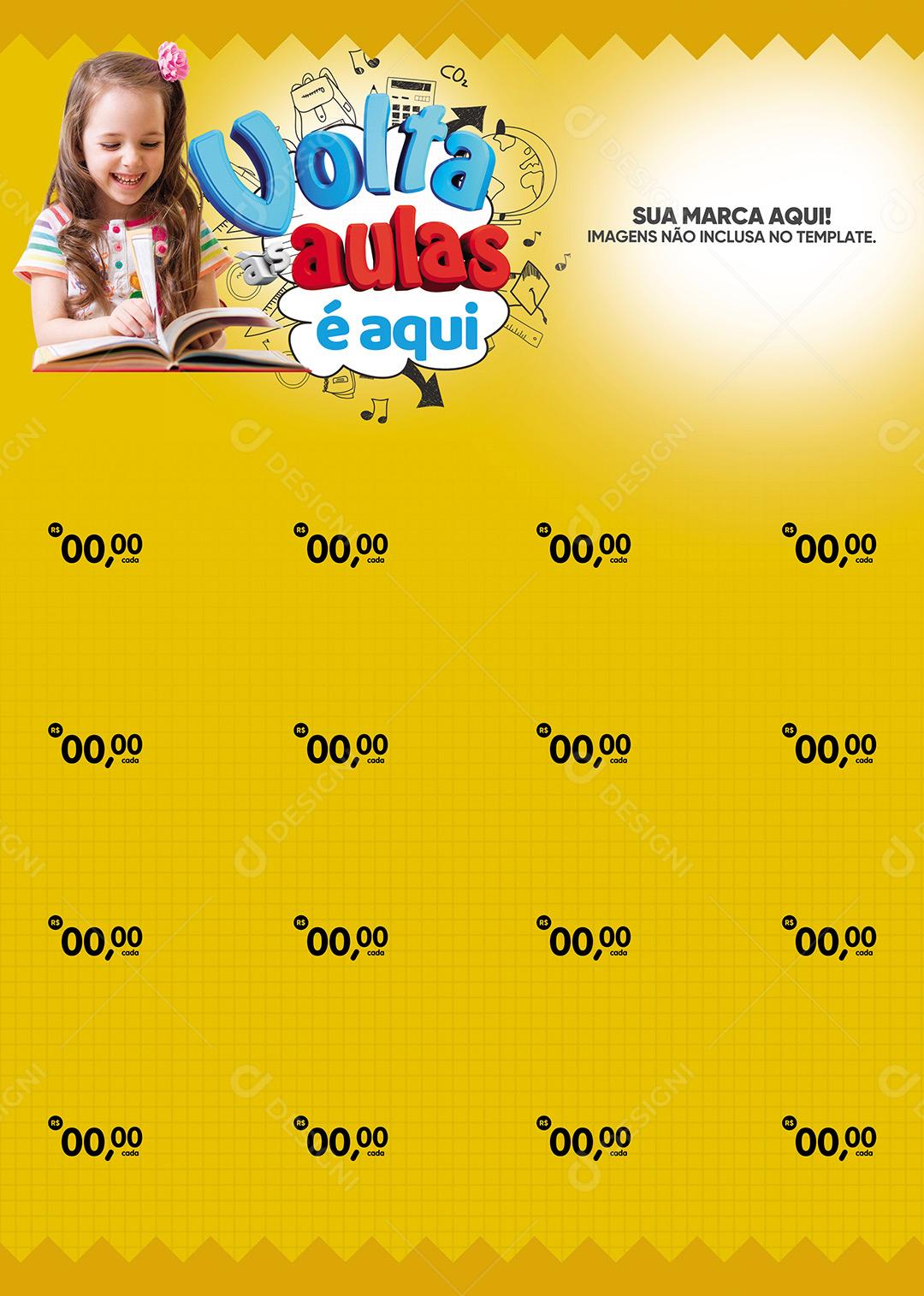 Encarte Volta Às Aulas É Aqui Folheto A4 Social Media PSD Editável