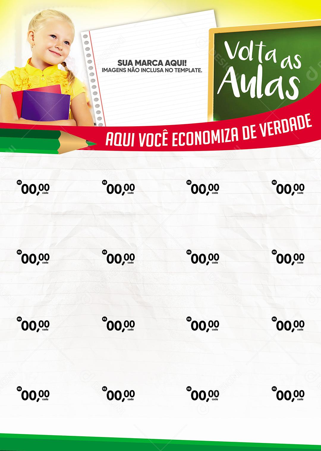 Encarte Volta Às Aulas Até Quem Não Estuda Vai Aproveitar Folheto A4 Social Media PSD Editável