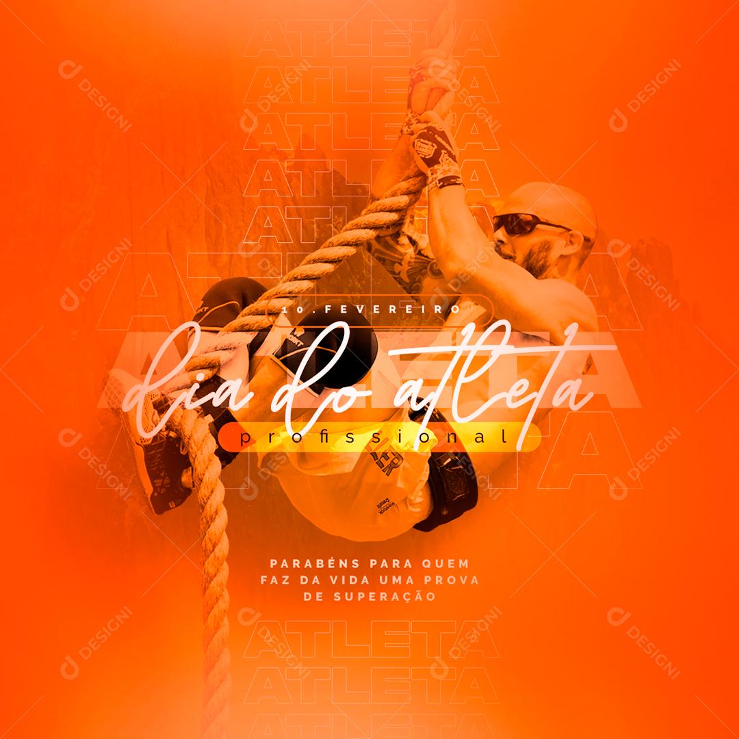 10 De Fevereiro Dia Do Atleta Profissional Social Media PSD Editável