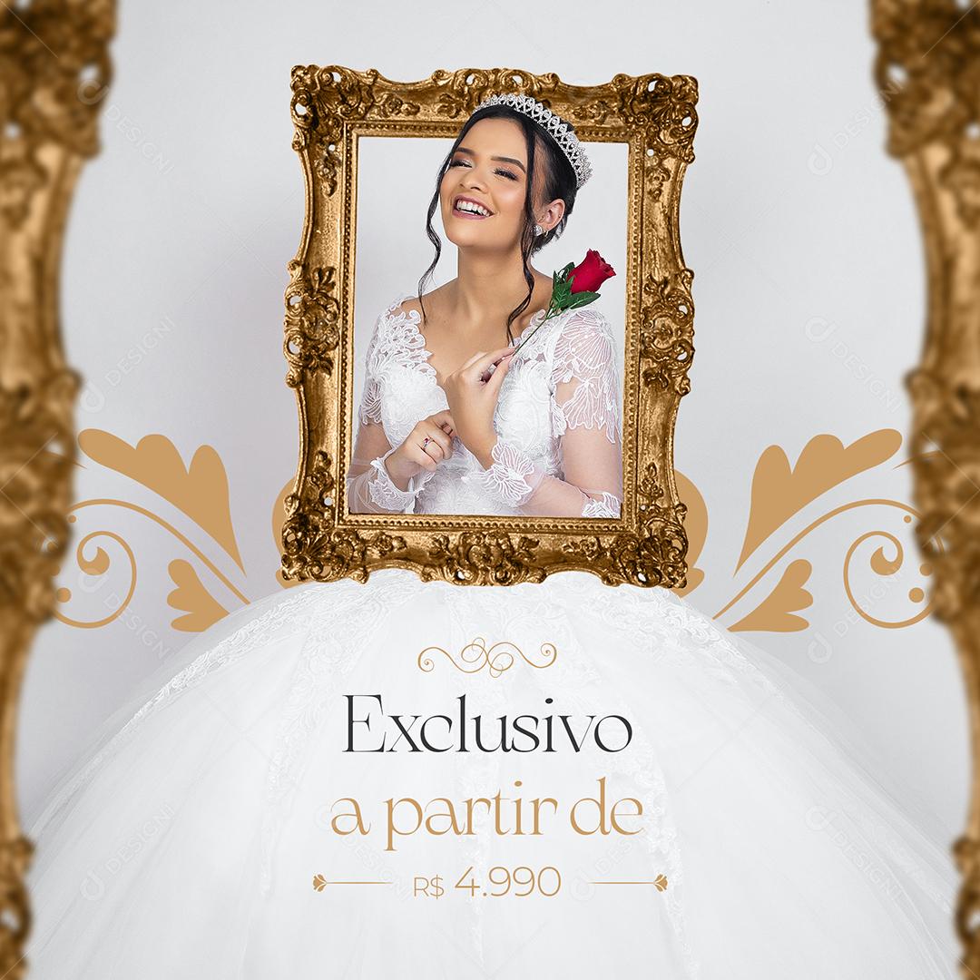 Post Vestido de Noiva Exclusivo Social Media PSD Editável