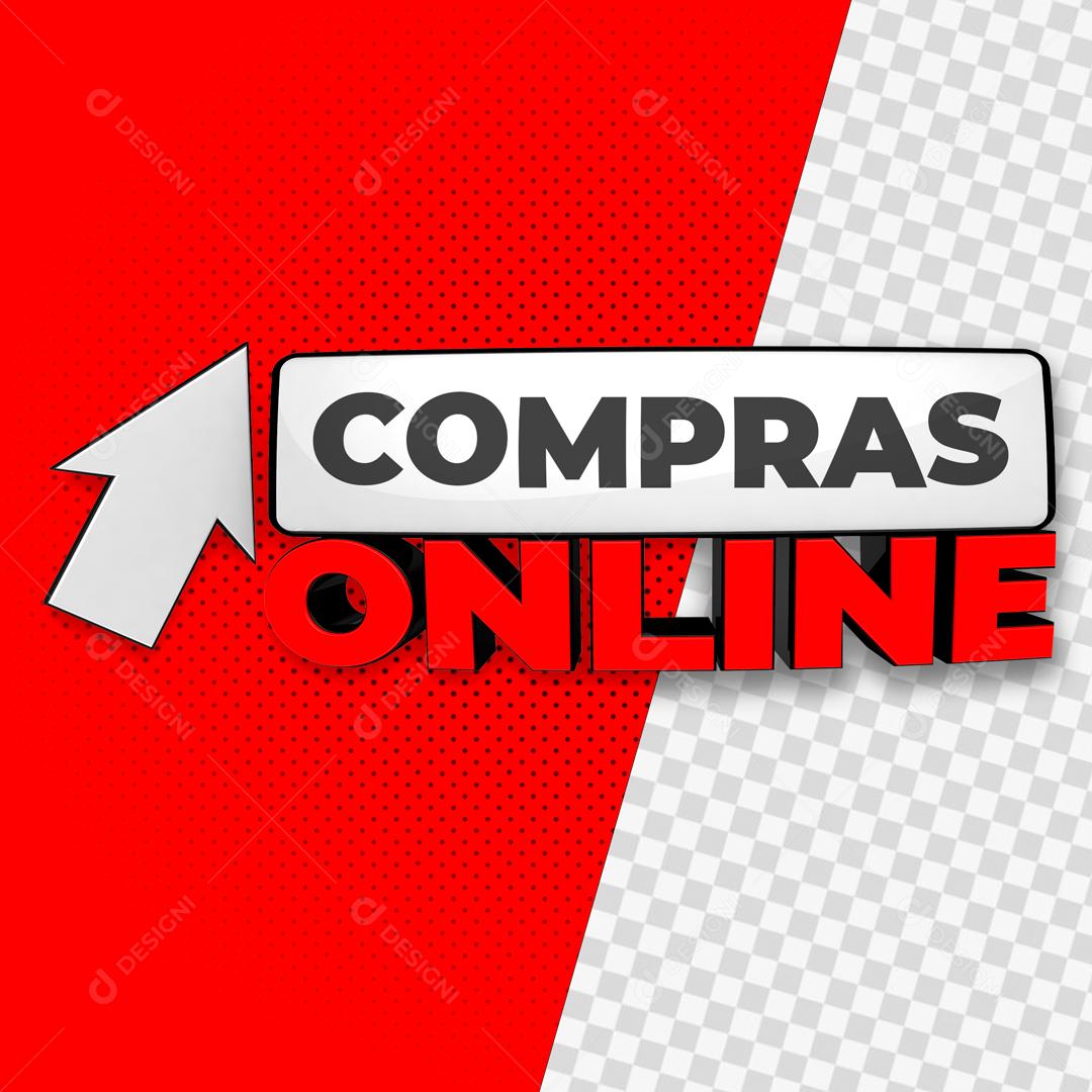 Selo 3D Para Composição Compras Online PSD Editável